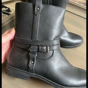 Macy’s Style & Co Black short Buckle boots, size 10